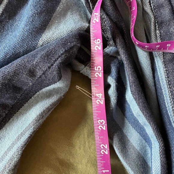 Free People Blue Striped Floral Embroidered Pants - Picture 11 of 11